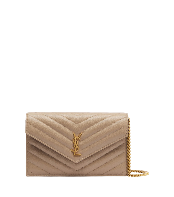 Saint Laurent Cassandre Envelope leather wallet on chain