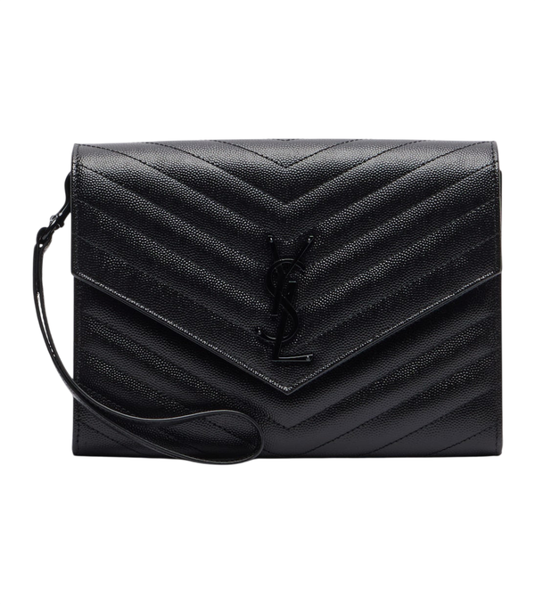Saint Laurent Cassandre matelassé leather clutch