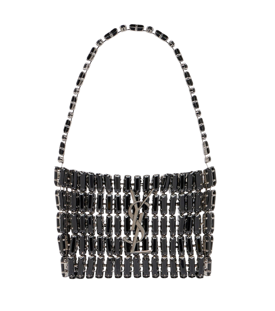 Sac à poignée supérieure micro Cassandre orné de cristaux Saint Laurent