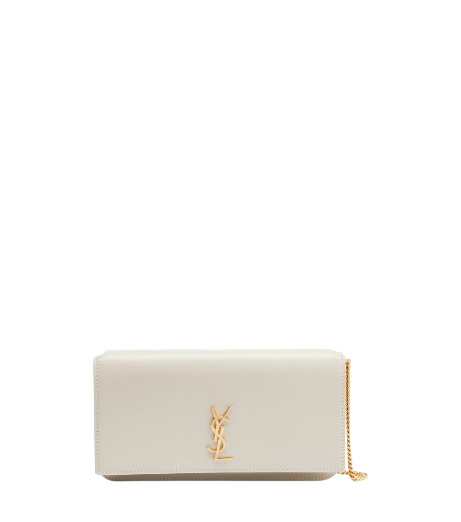 Saint Laurent Cassandre Mini leather phone pouch