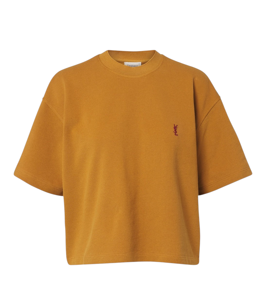 Saint Laurent Cassandre Oversized Cotton Piqué T-Shirt