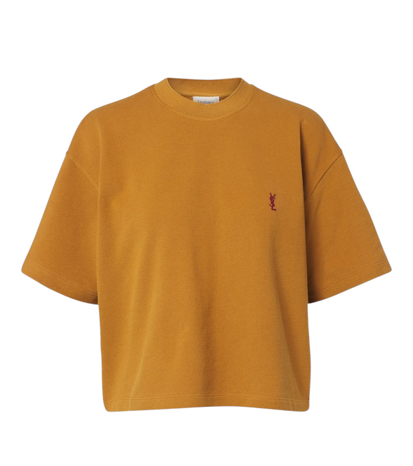 Saint Laurent Cassandre Oversized Cotton Piqué T-Shirt