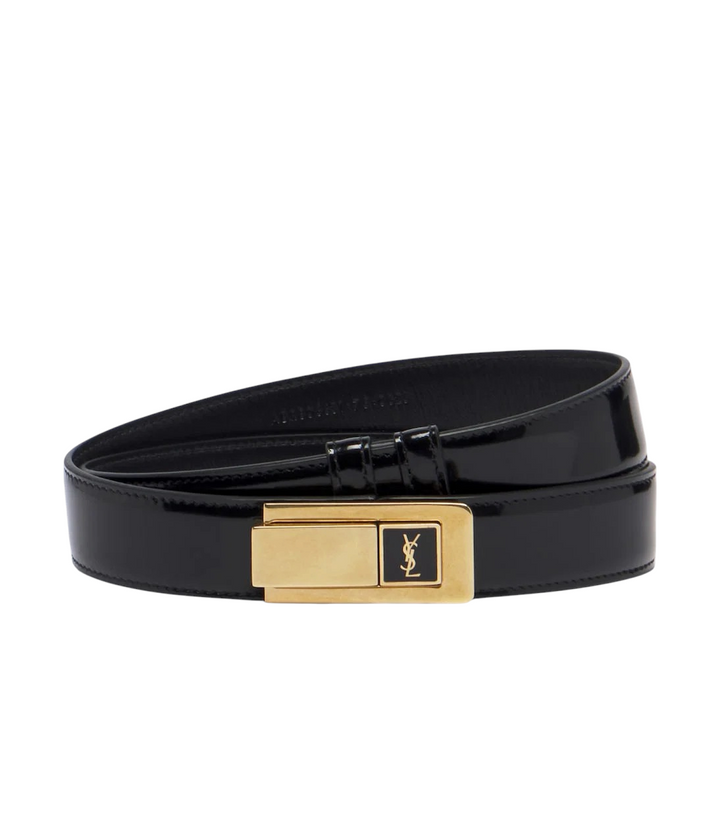 Saint Laurent Cassandre patent leather belt [white-bg-processed] 1787496104681