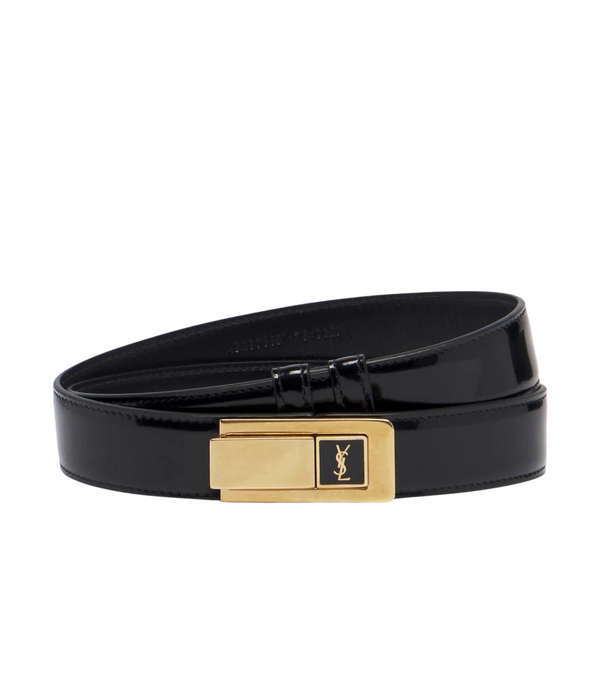 Saint Laurent Cassandre patent leather belt