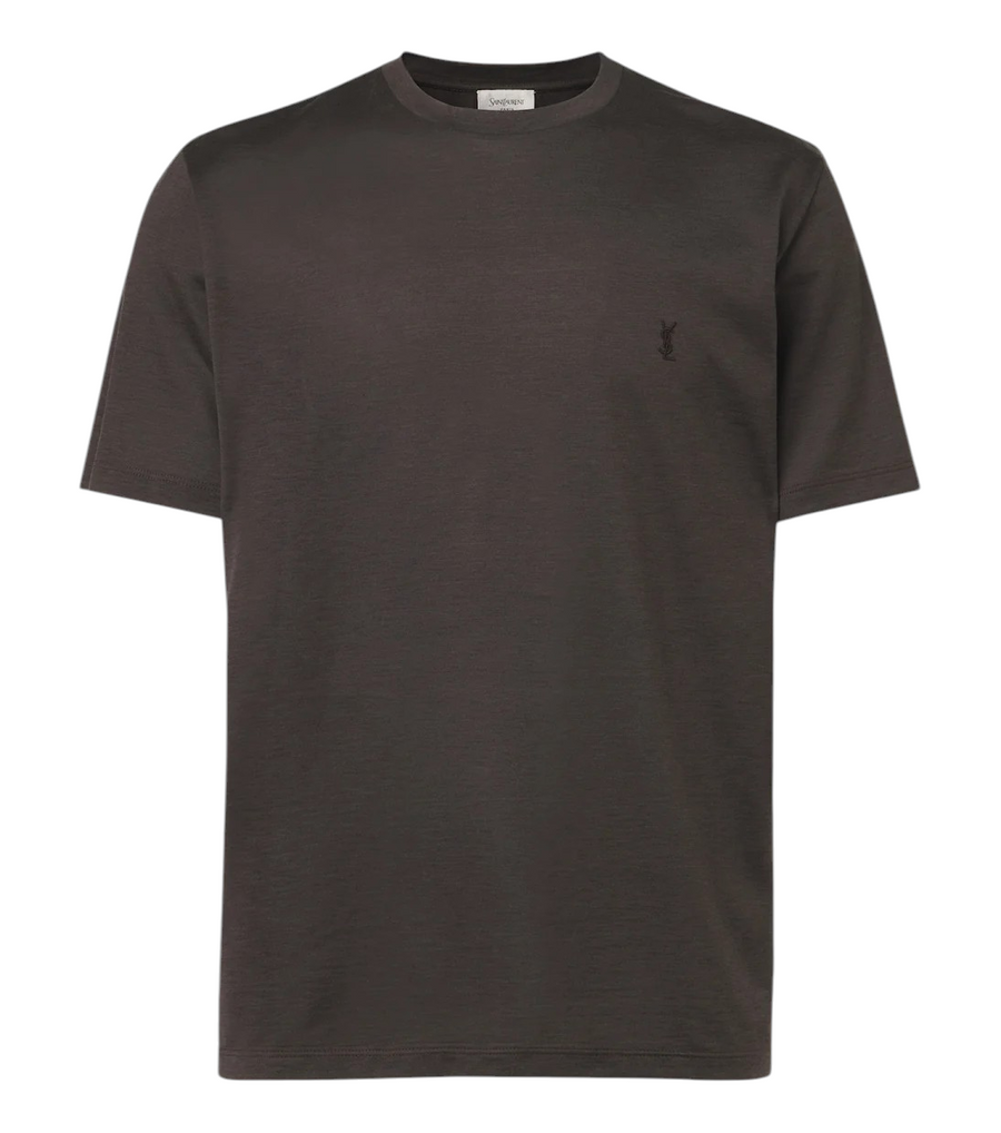 Saint Laurent Cassandre Silk and Cotton T-Shirt