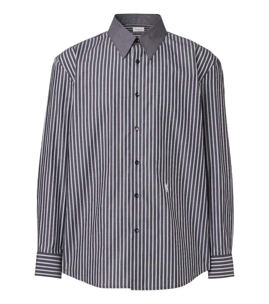 Saint Laurent Cassandre striped cotton poplin shirt