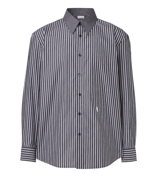 Saint Laurent Cassandre striped cotton poplin shirt