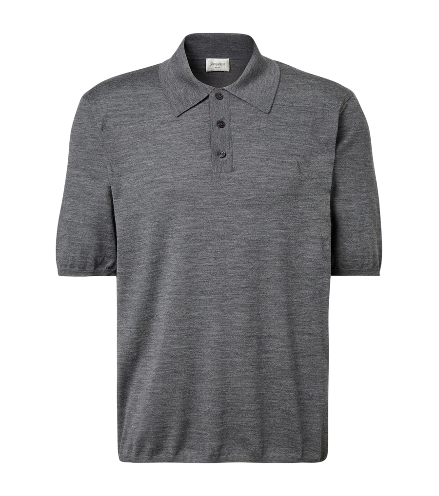 Saint Laurent Cassandre wool polo shirt
