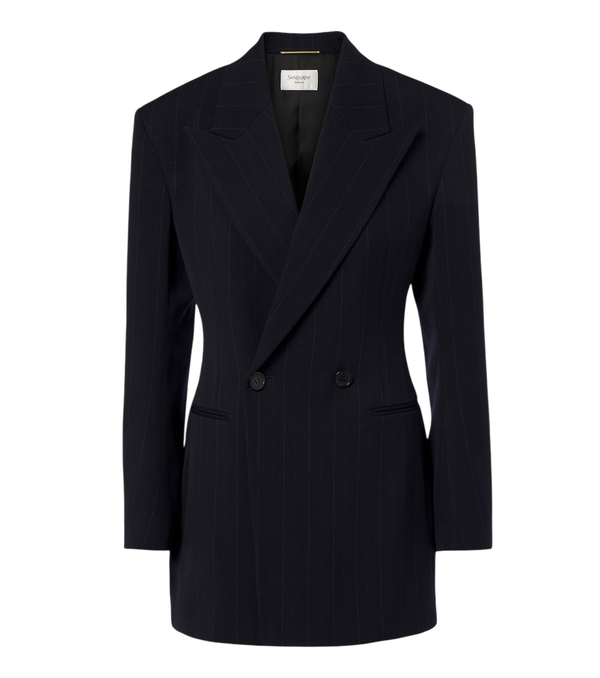 Saint Laurent Chalk stripe double-breasted wool blazer