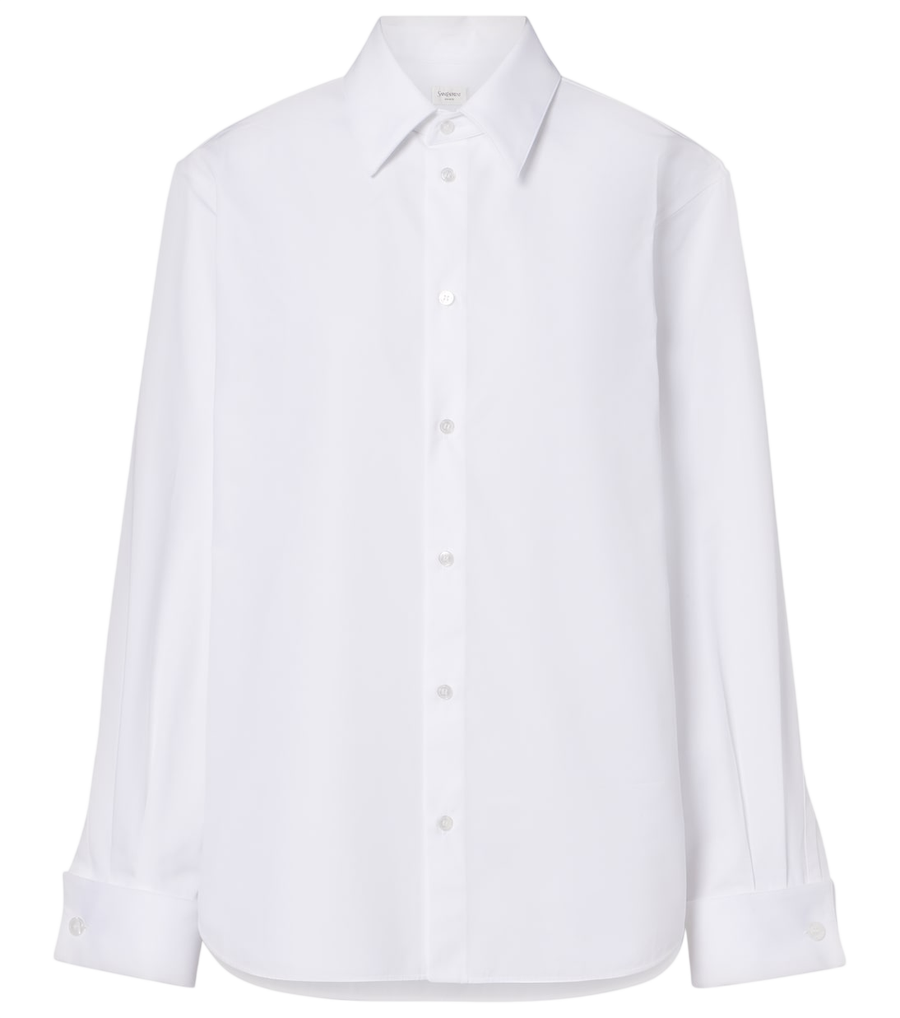 Saint Laurent Camisa de popeline de algodão