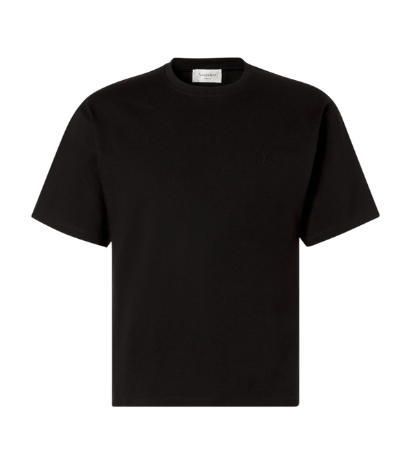 Saint Laurent Cropped cotton jersey T-shirt