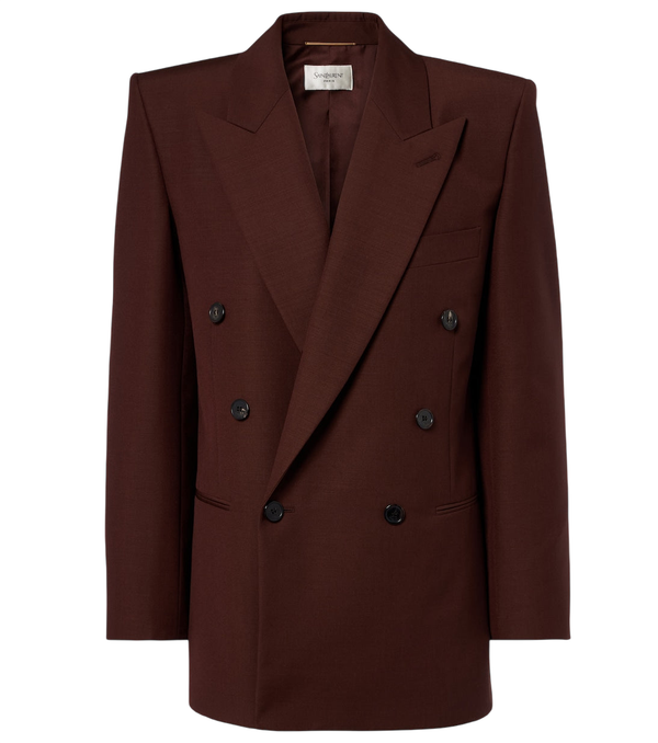 Saint Laurent Double-breasted wool and mohair blazer