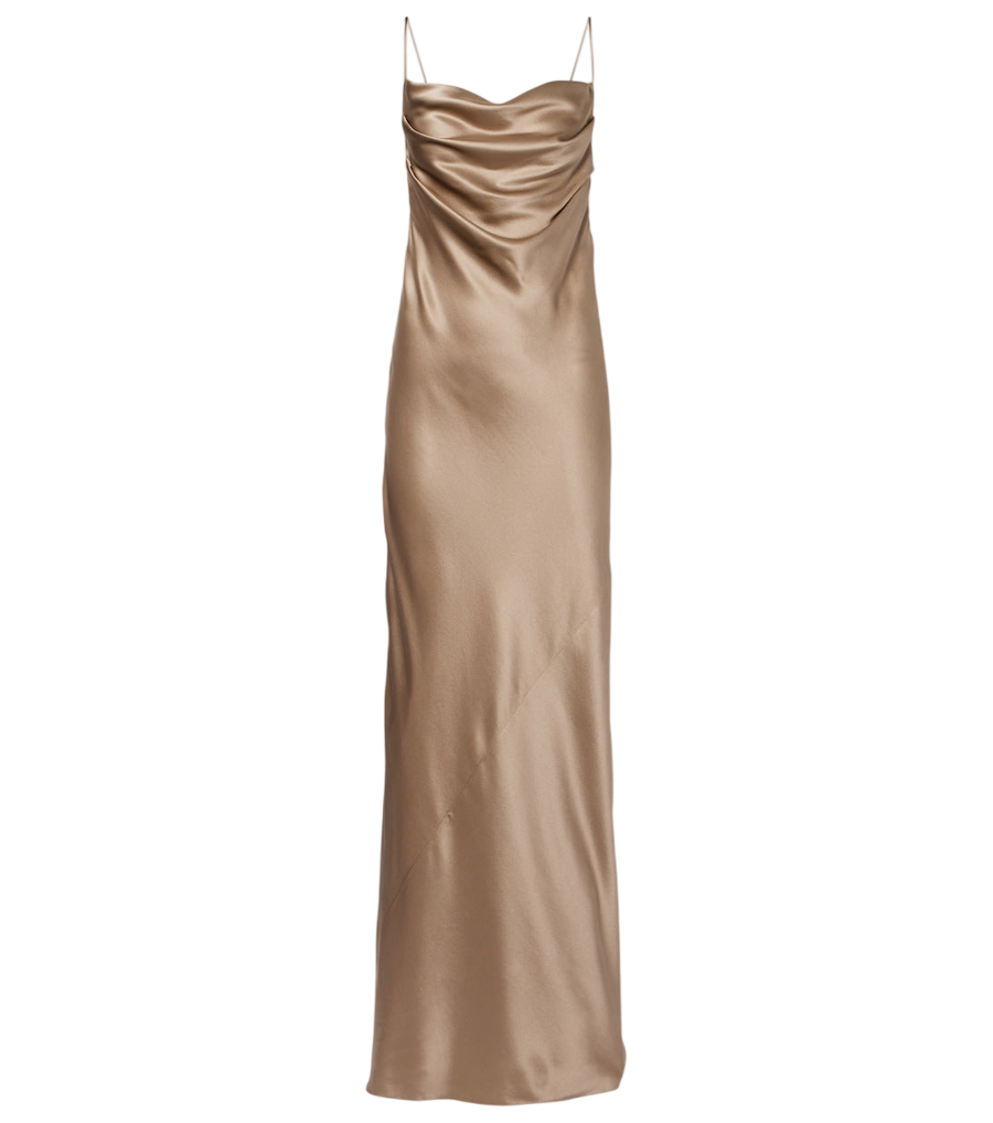 Saint Laurent Draped silk satin gown