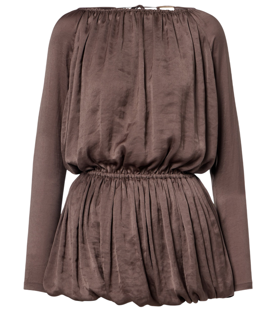 Mini-robe drapée en taffetas Saint Laurent