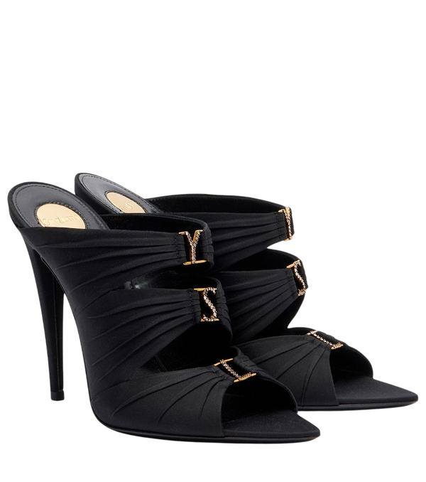 Saint Laurent Emilie crêpe satin mules