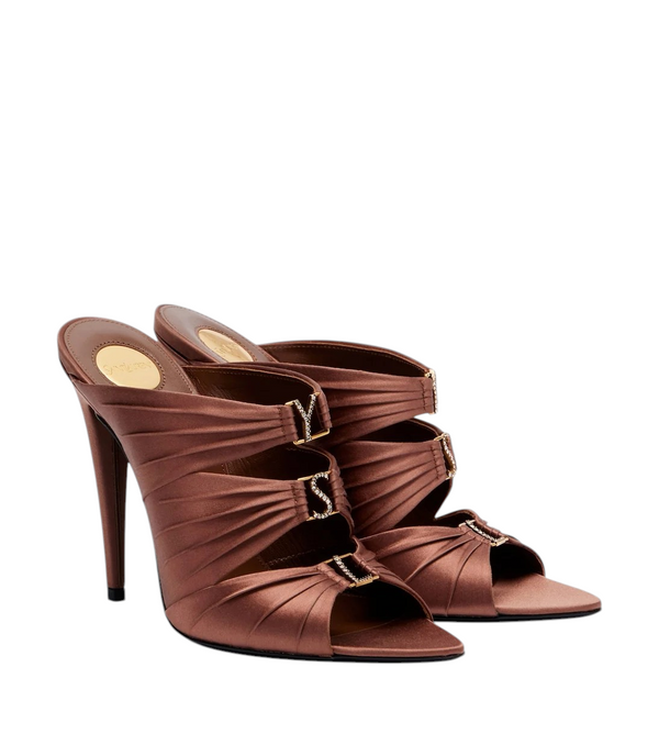Saint Laurent Emilie crêpe satin mules