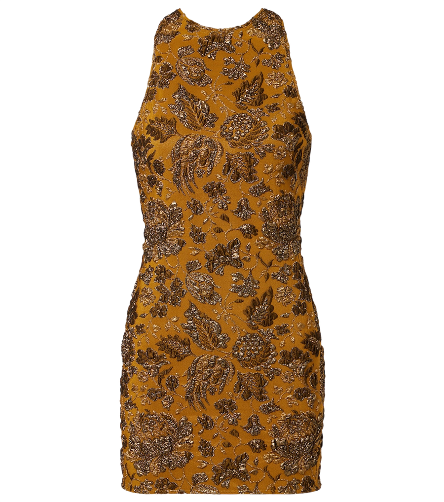 Saint Laurent Floral brocade minidress
