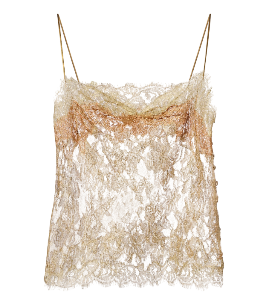 Camisola de encaje floral de Saint Laurent