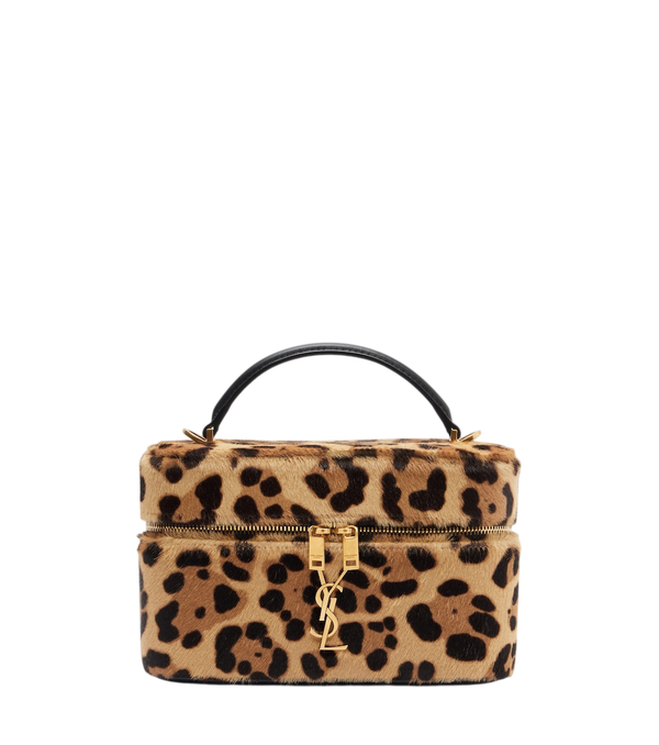 Saint Laurent Gaby leopard-print calf hair vanity bag