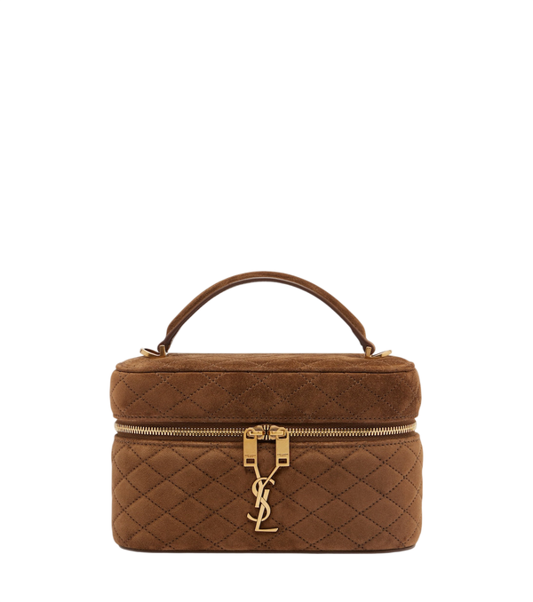 Saint Laurent Gaby Mini quilted suede vanity bag
