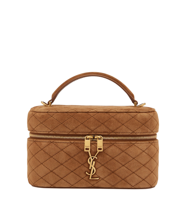 Saint Laurent Gaby Mini quilted suede vanity bag