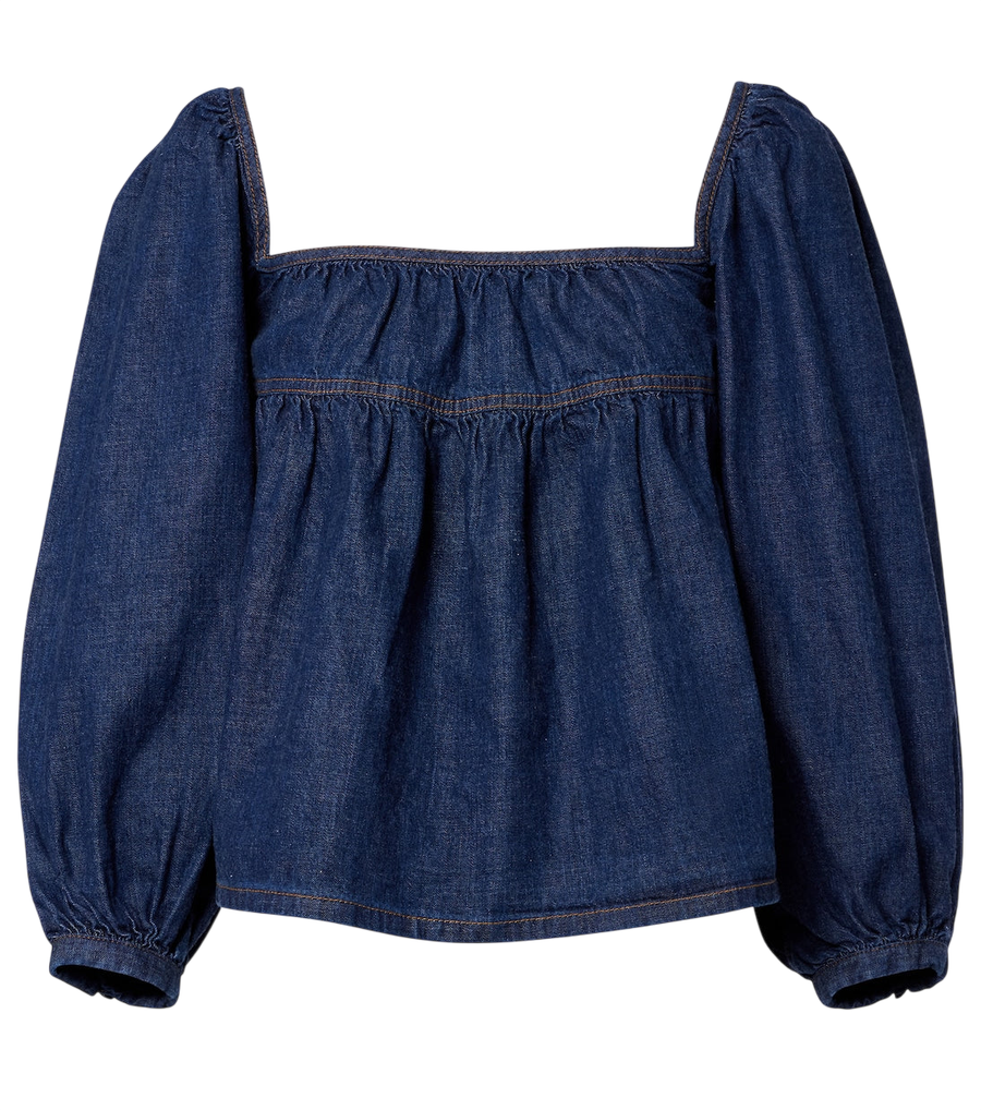 Chemisier en jean froncé Saint Laurent
