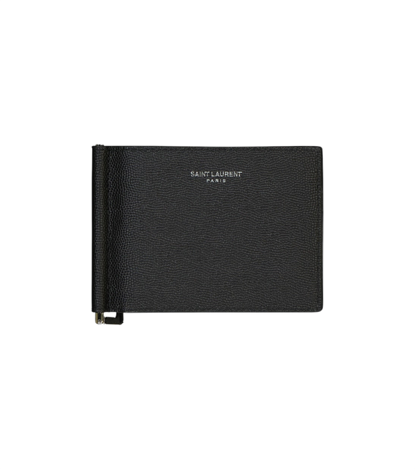 Saint Laurent Grain leather wallet with money clip
