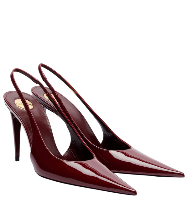 Saint Laurent Guermantes patent leather slingback pumps
