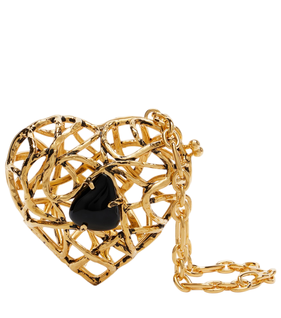 Pochette cœur ornée Saint Laurent