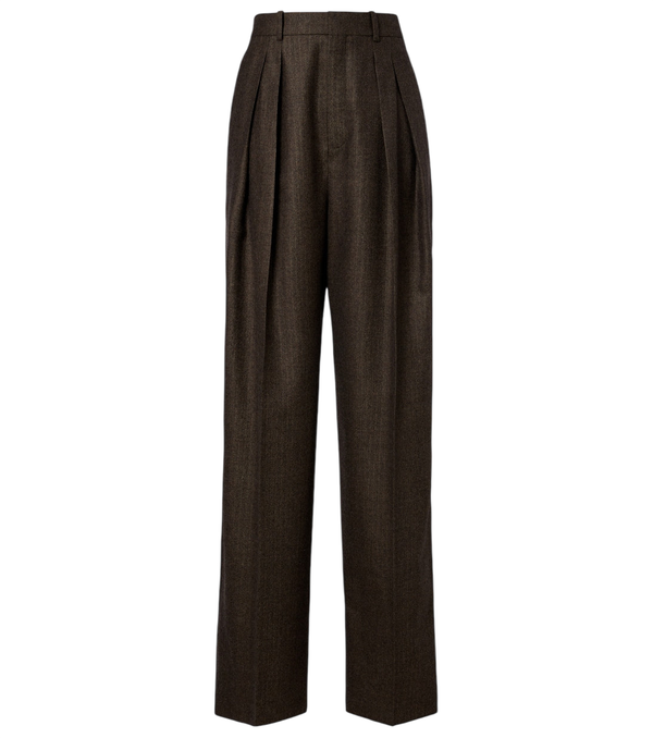 Pantalon large en laine à chevrons Saint Laurent