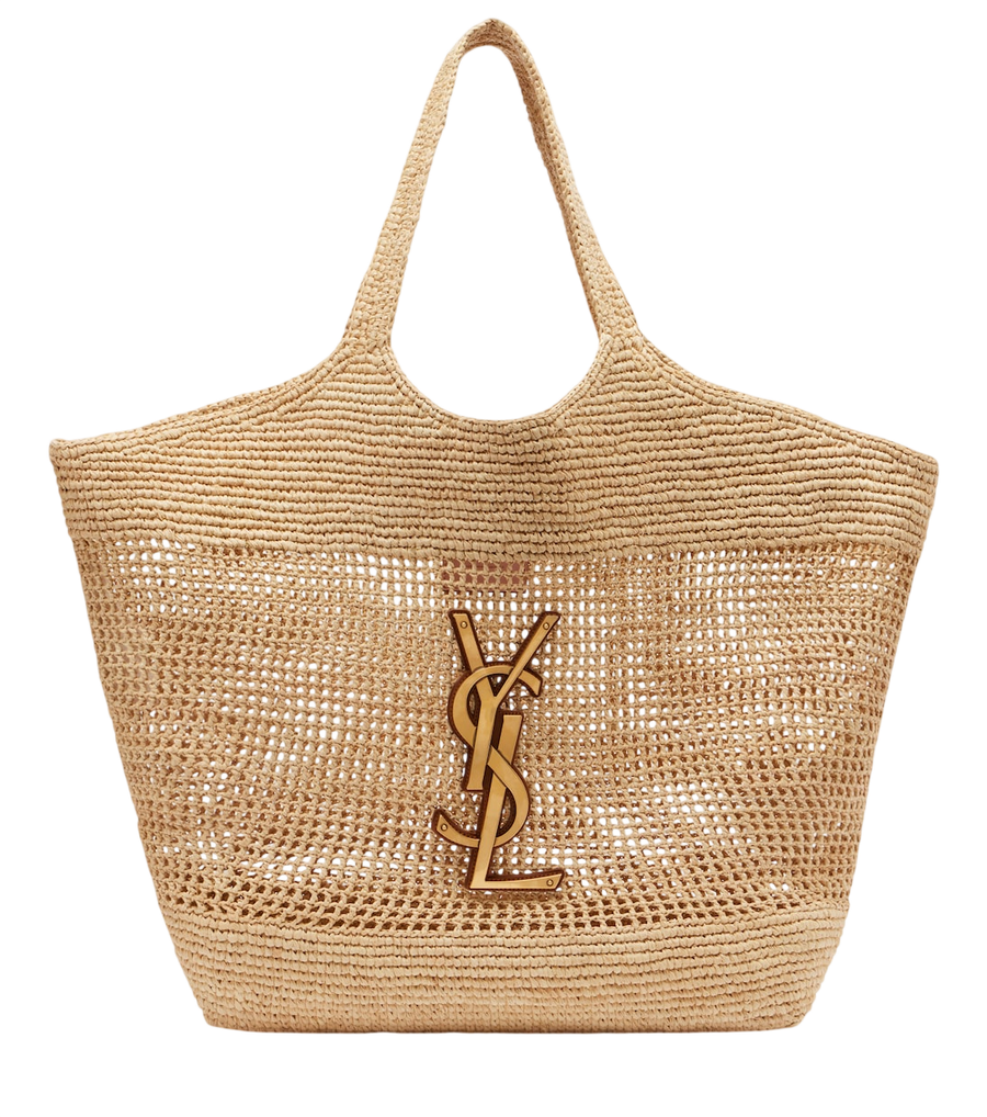 Saint Laurent Icare Maxi crochet raffia shopper