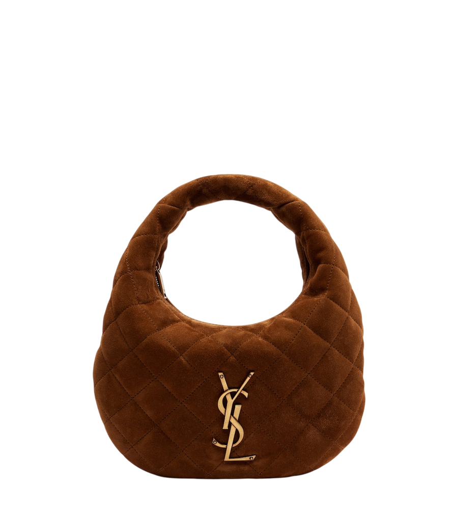 Sac à main Saint Laurent Icarino Baby en daim matelassé