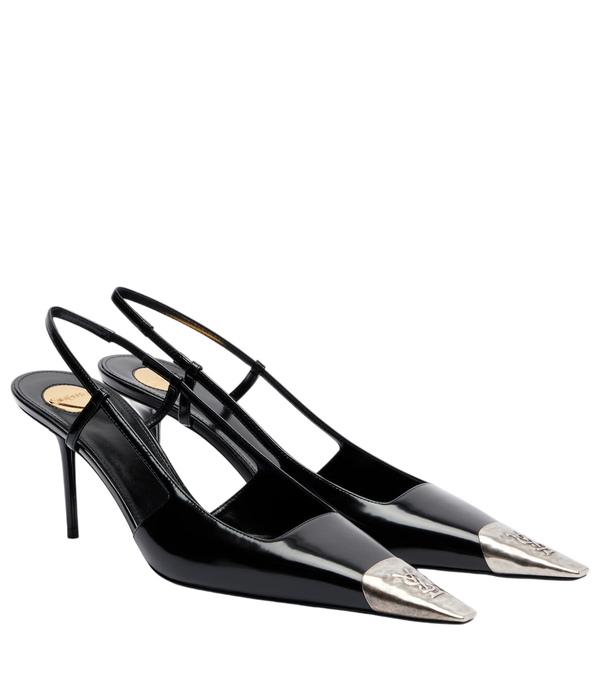 Zapatos de salón destalonados Saint Laurent Jeanne 75 en piel