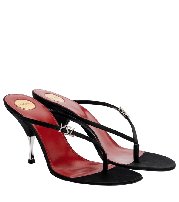 Saint Laurent Jerry crêpe satin thong sandals