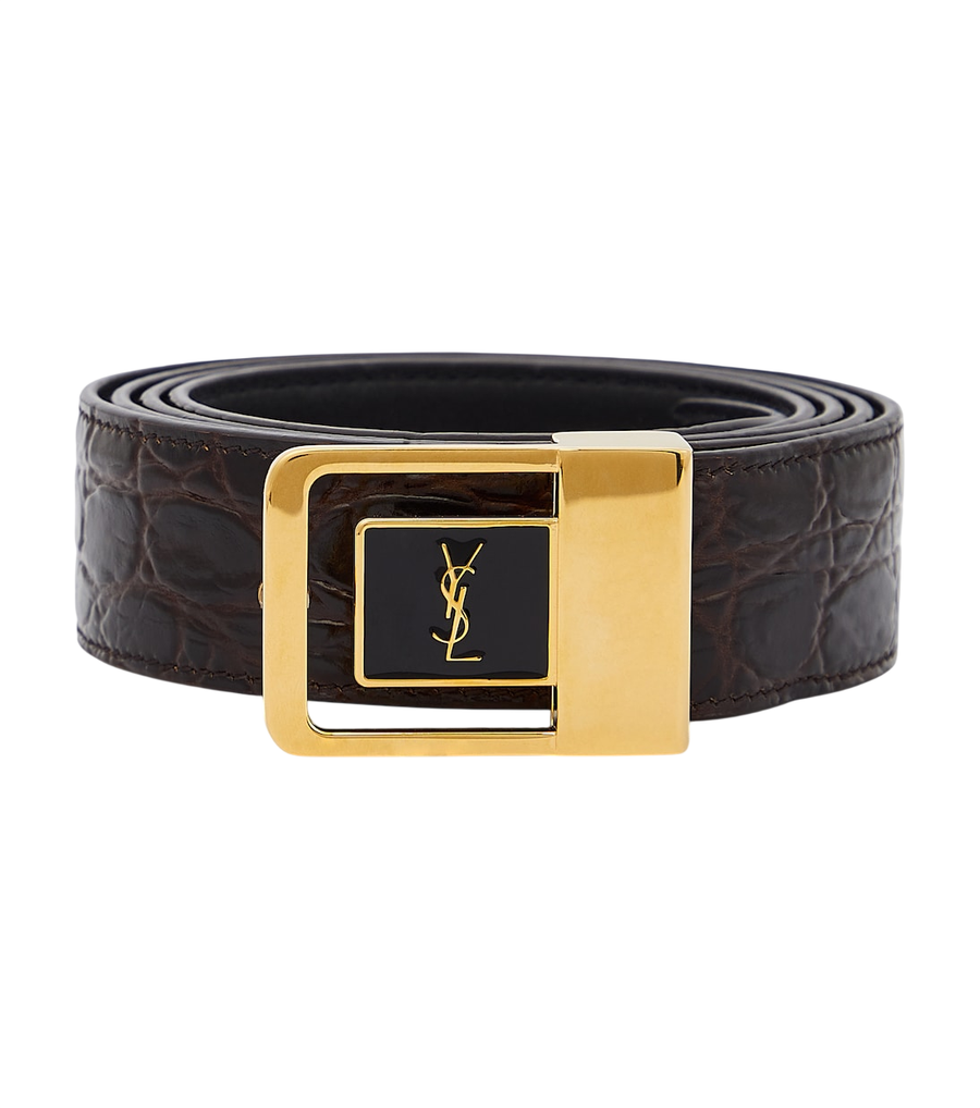 Saint Laurent La 66 croc-effect leather belt