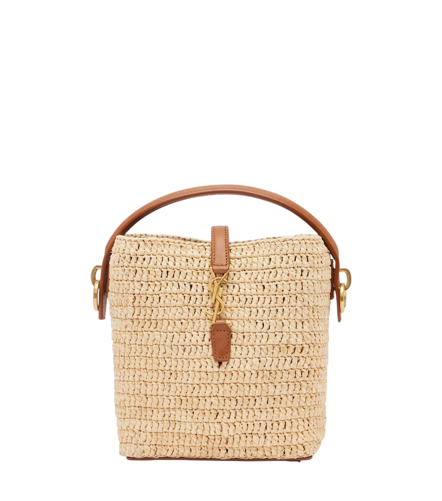 Saint Laurent Le 37 Mini raffia bucket bag