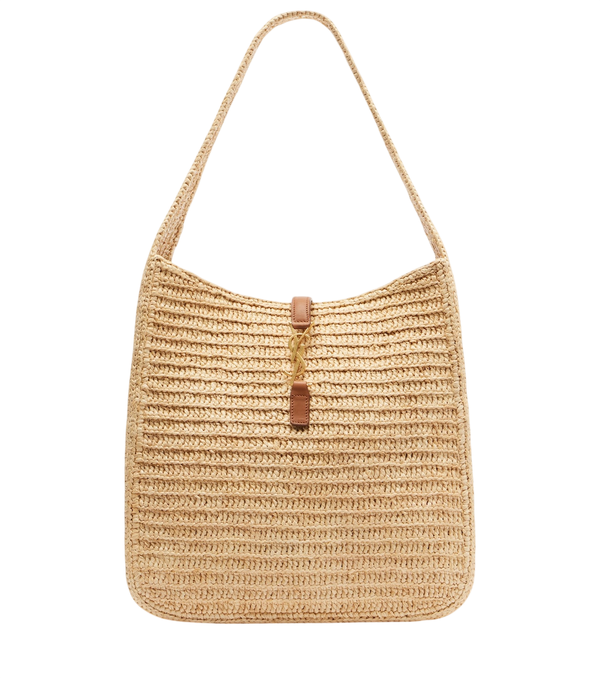 Saint Laurent Le 5 à 7 Large raffia shoulder bag