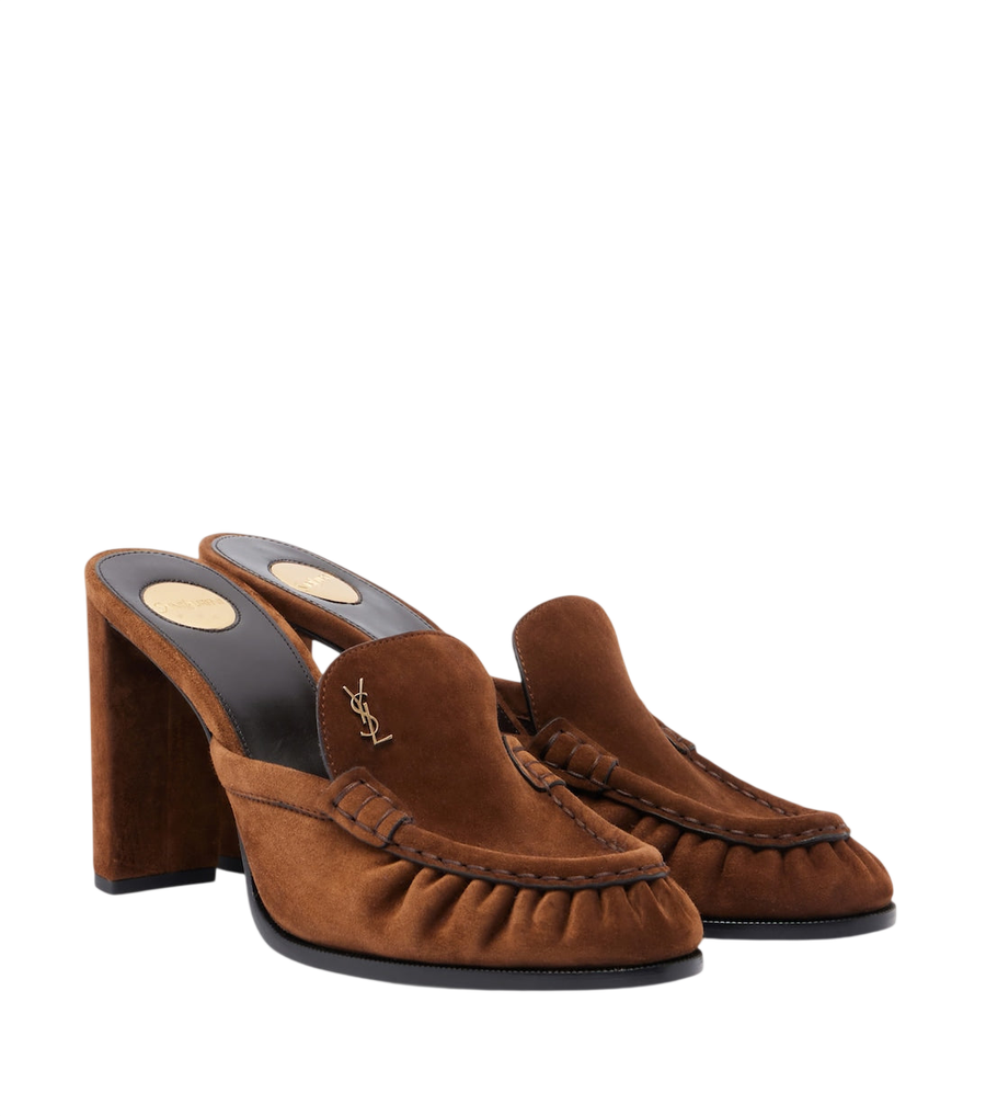 Saint Laurent Le Loafer Cassandre suede mules