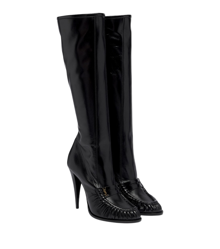 Saint Laurent Le Loafer leather knee-high boots