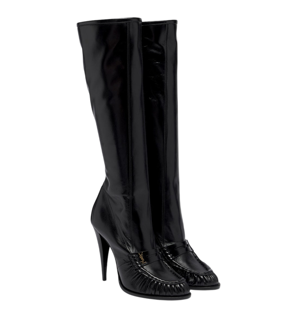 Saint Laurent Le Loafer leather knee-high boots