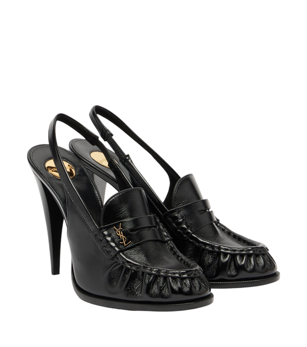 Saint Laurent Le Loafer sapatos de couro com tira no calcanhar