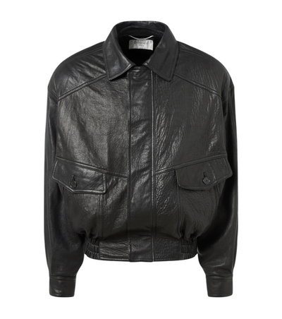 Saint Laurent Leather Bomber Jacket [white-bg-processed] 1786641021213