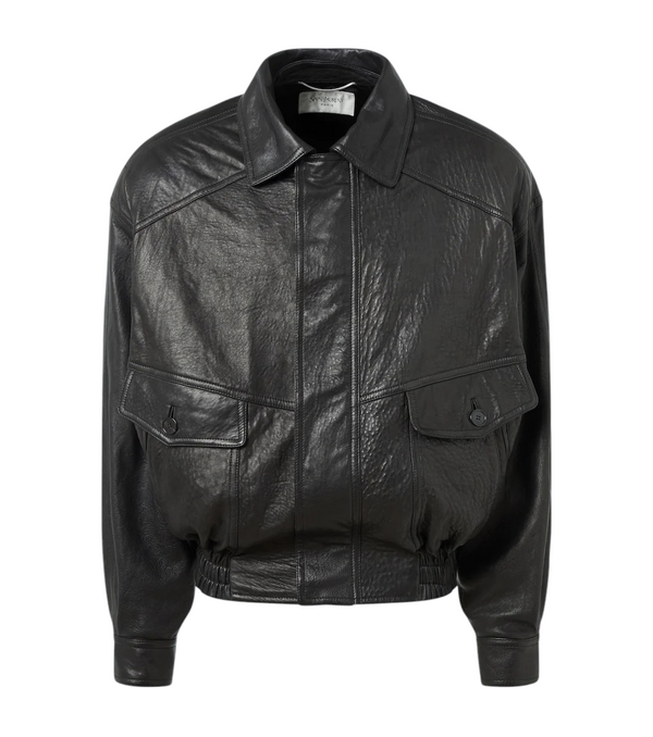 Saint Laurent Leather Bomber Jacket