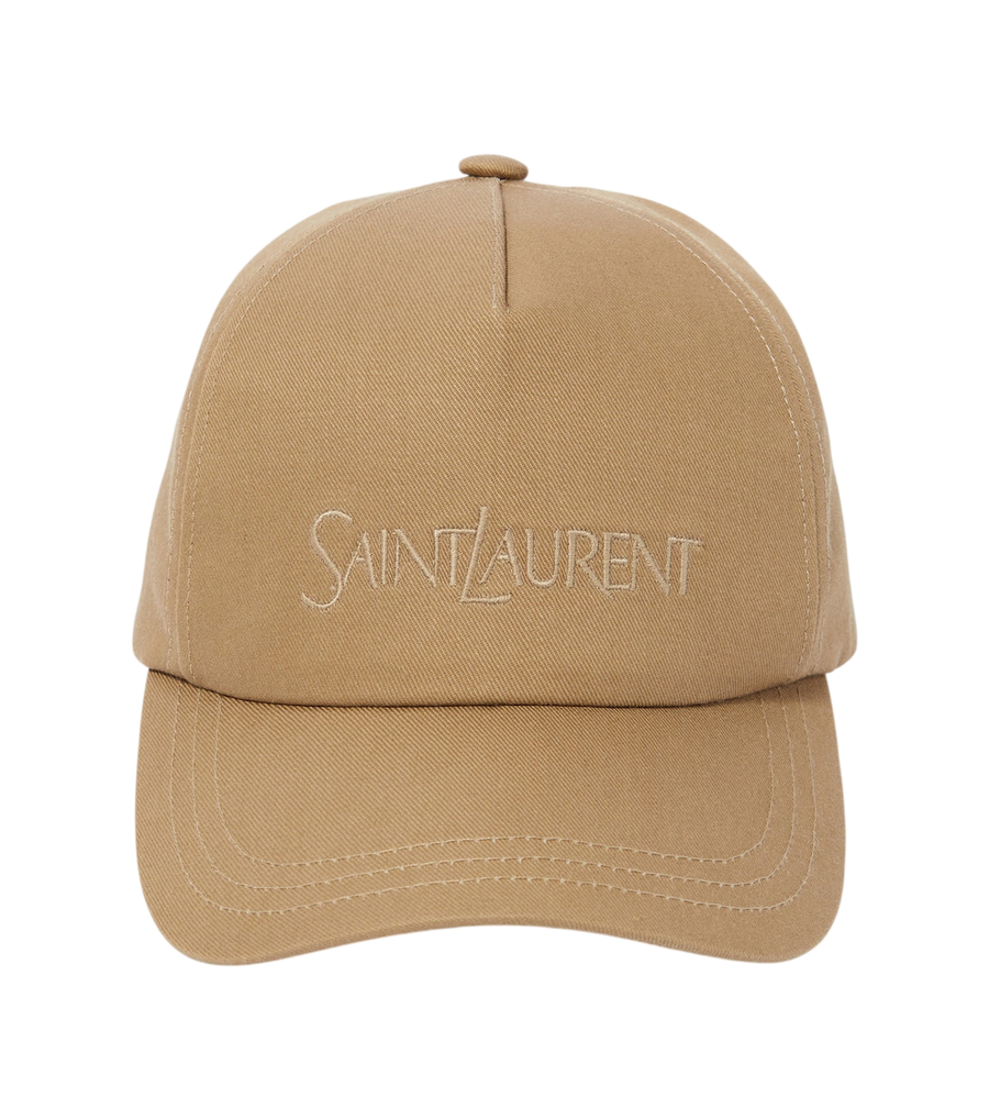 Saint Laurent Logo cotton and linen gabardine baseball cap