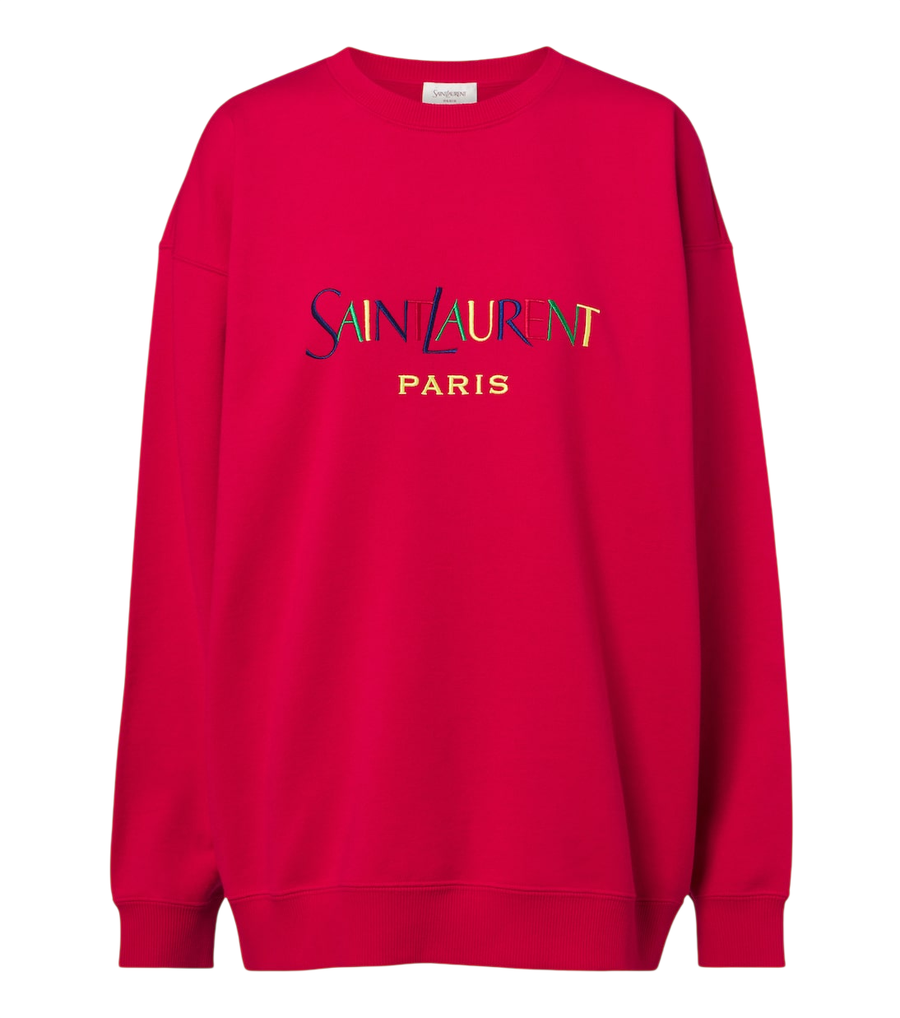 Sudadera de punto de algodón con logotipo de Saint Laurent