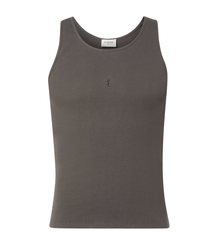 Saint Laurent Logo cotton tank top