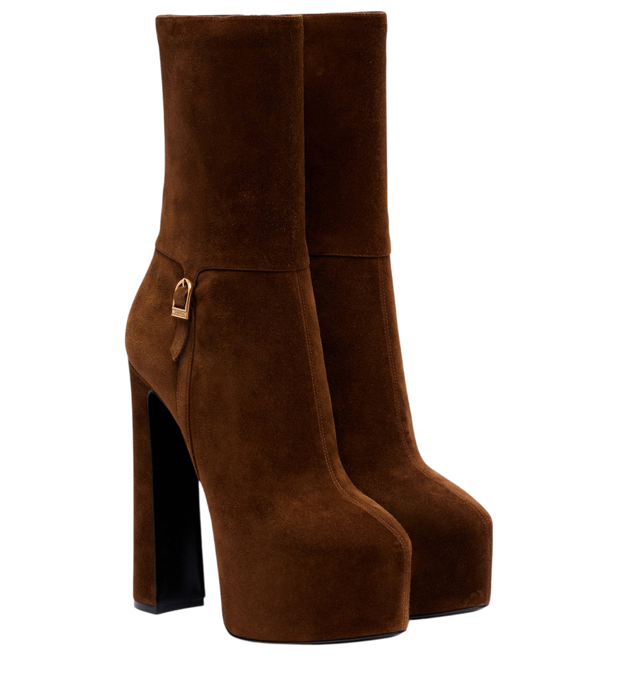 Saint Laurent Nico 155 suede platform ankle boots