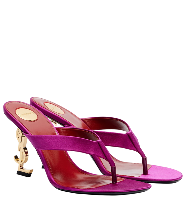 Saint Laurent Opyum crêpe satin thong sandals