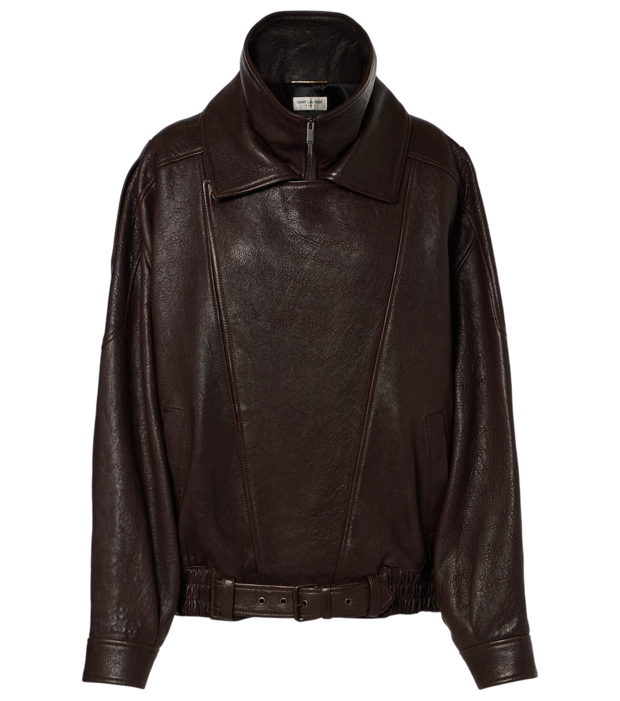 Saint Laurent Oversized leather bomber jacket