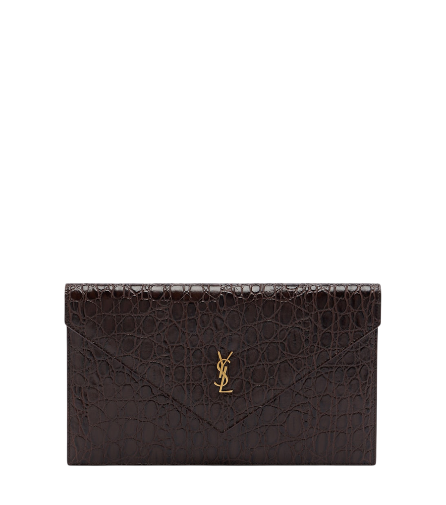 Saint Laurent Paris Cassandre leather clutch